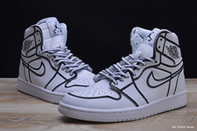 1st Kicks air nike white 1320 jordan pencil” 3d hand-painted mens Comfortable “comic 1 retro aa4724- 1123